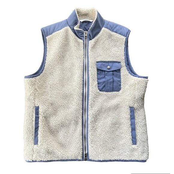 NWOT Peter Millar Vest Mens Large Cream Autumn High Pile Fleece Zip Sandstone - Picture 1 of 10